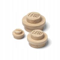 LEGO drewniany wieszak ścienny, 3 szt. (dąb - impregnowany mydłem)