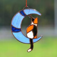 Dekoracja ze szkła witrażowego Zawieszka Kotek