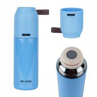 Termos ze stali nierdzewnej dla dzieci z kubkiem niebieski 350 ml KITE