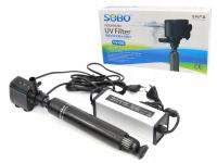 Lampa UV-C 10W SOBO z wbudowaną pompą 1000l/h filtr do oczka wodnego