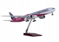 MODEL SAMOLOTU BOEING 777 QATAR AIRWAYS KOLEKCJONERSKA REPLIKA 47CM 1:157
