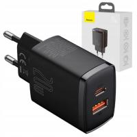 Сетевое зарядное устройство Baseus Compact 1x USB-A, 1x USB-C, QC, PD 20W, черная