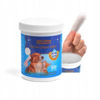 CHUSTECZKI DLA PSA DO USZU Nawilżane NA PALEC Pielęgnacja Czyszczenie 50szt