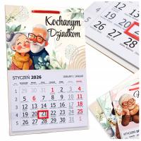 PREZENT NA DZIEŃ BABCI I DZIADKA NA ŚWIĘTA KALENDARZ ŚCIENNY 2026 WZORY EKO
