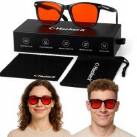 OKULARY BLOKUJĄCE ŚWIATŁO NIEBIESKIE DO KUMPUTERA, NA NOC, ZERÓWKI HackerX