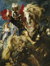 P.P. Rubens - Św. Jerzy walczący ze smokiem- 40x30