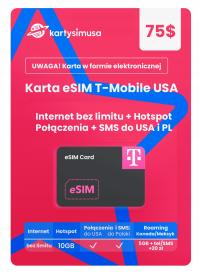 ESIM SIM-карта T-Mobile USA $ 75 без ограничений RU