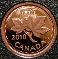 CENT KANADA 2010 LIŚĆ KLONU MAPLE LEAF PROOF UNC