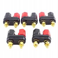 5pcs dual Banana plugs Jack Socket Couple Terminals DIY Connectors Red Plug