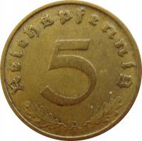 3051. Niemcy III Rzesza 5 Reichspfennig 1937 A