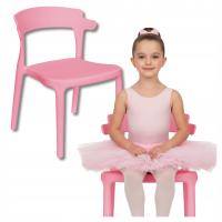 Krzesełko dla dzieci plastikowe dziecięce krzesło z oparciem różowe