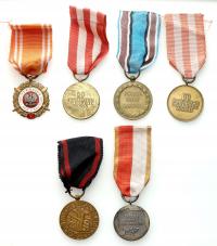 Medale, zestaw 6 sztuk