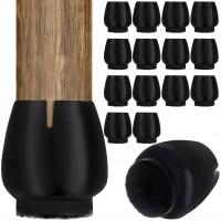 Силиконовые защитные накладки с войлоком для ног стула 17-21 мм черный 16шт