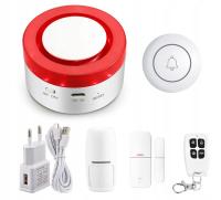 Mini Zestaw Alarmowy Bezprzewodowy Tuya Syrena PIR WiFi Alarm