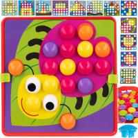 Duża UKŁADANKA GUZIKOWA MOZAIKA EDUKACYJNA GRA MONTESSORI PUZZLE PINEZKI