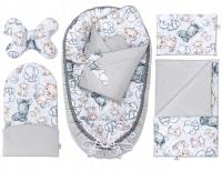 Kokon niemowlęcy otulacz zestaw z rożkiem bawełna/velvet 6w1 Pepi