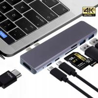 Adapter Przejściówka HUB USB-C HDMI 4K SD 7w1