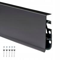 Listwa Przypodłogowa Podłogowa 75mm PCV 2m CZARNY MAT + Wkręty GRATIS