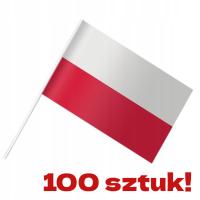 100 sztuk FLAGI CHORĄGIEWKI POLSKI, polskie flagi