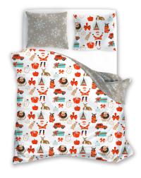 POŚCIEL 160x200 +2 POSZEWKI KOMPLET POŚCIELI 3D DWUSTRONNA ŚWIĄTECZNA