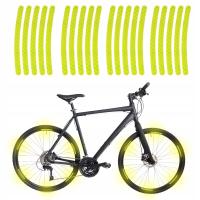 СВЕТООТРАЖАЮЩИЕ НАКЛЕЙКИ НА КОЛЕСА ШИНЫ БЛИКИ ДЛЯ ВЕЛОСИПЕДА МОТОР ДИСКИ ЖЕЛТЫЙ 20ШТ