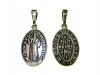 Srebrny medalik św Benedykt srebro próby 925