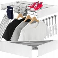 Сушилка на стену складная металлическая 80 см подвесная выдвижная для стирки прочная