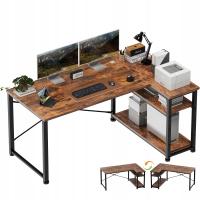 L-образный компьютерный стол 140 см с полками для хранения