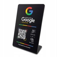 Stojak NFC QR stand prezenter gięty tabliczka do zbierania opinii w Google