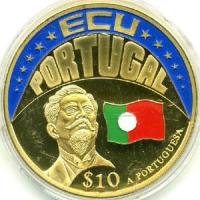 Liberia 10 Dolarów 2001 ECU - Portugalia Mennicza (UNC)