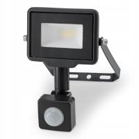 Тонкий светодиодный прожектор 10 Вт галогенный с датчиком движения и сумеречным отражателем