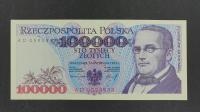 100000 Złotych Polska III RP 1993 r. seria AD st. UNC z paczki bankowej (2)