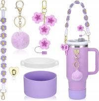 AKCESORIA DO KUBKA STANLEY FIOLETOWE FUTERAŁ NASADKA PASKI