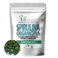 SPIRULINA ORGANICZNA 100% NATURALNA W TABLETKACH ZAWARTOŚĆ BIAŁKA DETOKS
