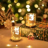 Świeczniki RENIFER dekoracja na Święta Na Prezent zestaw 2szt Białe