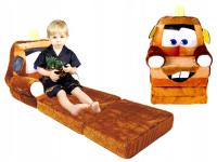 Fotel autko brązowa leżanka złomek dla dziecka