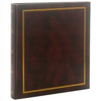 Классический коричневый слайд - альбом для 50 фотографий 15x23 карманная экокожа