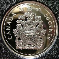 50 CENT KANADA 2009 HERB PROOF SREBRO 925 PROOF