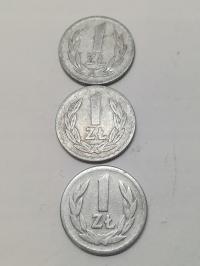 Набор из 3 монет 1 зл PRL-редкие винтажи !!!