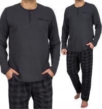 PIŻAMA MĘSKA GRAFITOWA spodnie z kieszeniami roz