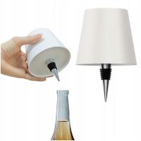 LAMPA NA BUTELKĘ LED STOŁOWA LAMPKA BEZPRZEOWODWA DOTYKOWA USB BIAŁY