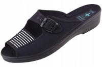 Kapcie regulowane klapki pantofle zdrowotne Bio Adanex 33 koturn bawełna