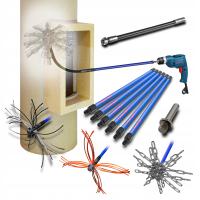 ZESTAW SZCZOTKA WYCIOR CYKLON 9m DO KOMINA 16 ŁAŃCUCHÓW 4 GŁOWICE + PILOT