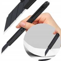 Nożyk 9mm introligatorski czarny z wysuwanym ostrzem do papieru / folii