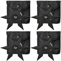 4X SHURIKEN метательный нож звезда ниндзя дротик 6 рук черный N402