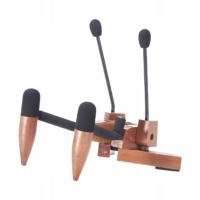 Stojak na gitarę Drewniany stojak Stojak podłogowy z litego drewna 15x18x11.5cm ciemnobrązowy