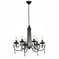 Żyrandol klasyczny z kryształkami akrylowymi, 55,5 x 46 cm, czarny