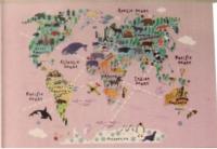 Dekoracja płótna Mapa Świata 88x62 cm