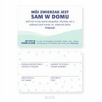 Karta portfela awaryjna z kontaktem właściciela psiecka dla opiekuna psa