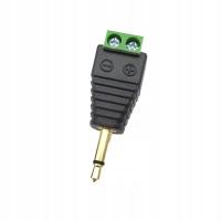 Male 2Section 3.5mm jack connector stereo DC free screw crimping audio Plug